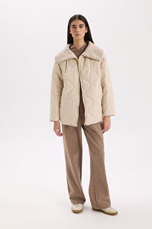 Su İtici Kapitoneli Fermuar Kapamalı Cepli Hafif Mevsimlik Mont