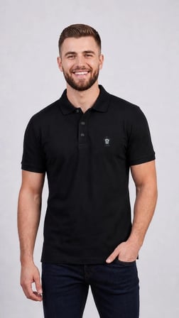 Regular Fit Polo Yaka Düz Pamuklu Erkek Kısa Kol Tişört