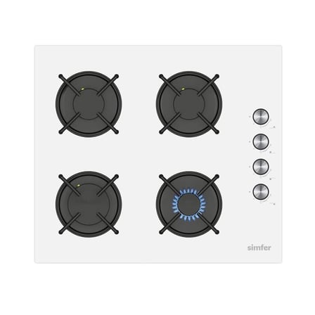 Simfer 3'lü Beyaz Cam Ankastre Set SB8202 3048 NG Turbo Fırın Ocak Davlumbaz