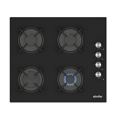 Simfer 3'lü Ankastre Set Siyah Cam 73 LT Turbo Fırın 4 Gözlü Ocak Davlumbaz