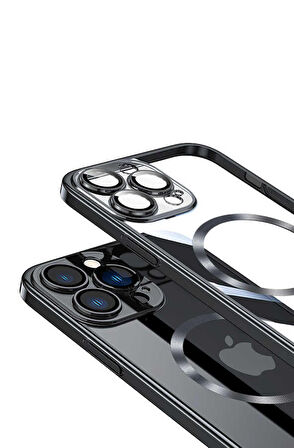 Gpack Apple iPhone 13 Pro Max Kılıf Sert Transparan Arka Kamera Korumalı Riksos