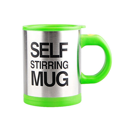 Kişiye Özel Kendini Karıştıran Mikser Kupa Termos Bardak Yeşili - Self Stirring Mug