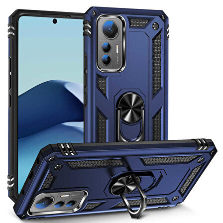 Gpack Xiaomi Mi 12 Lite Kılıf Vega Sert Silikon Tank Standlı Yüzüklü Mıknatıslı