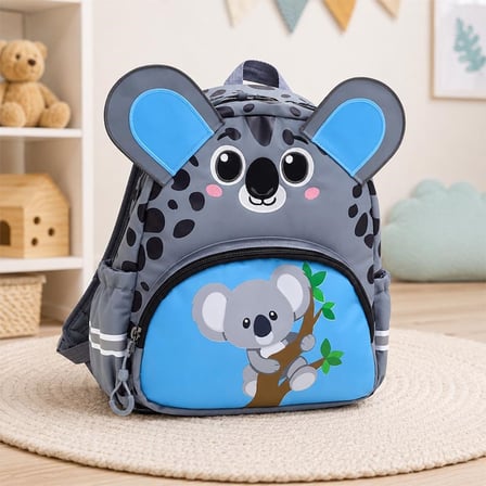 3D Hayvan Figürlü Çocuk Anaokulu Sırt Çantası – Kedi, Kaplan, Zürafa, Koala
