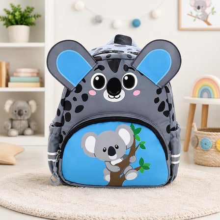 3D Hayvan Figürlü Çocuk Anaokulu Sırt Çantası – Kedi, Kaplan, Zürafa, Koala