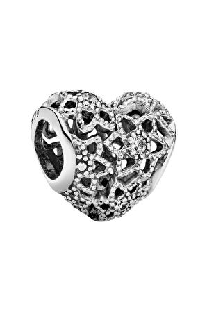 Çiçek Açan Kalp Charm