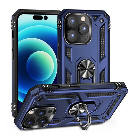 Gpack Apple iPhone 14 Pro Max Kılıf Vega Sert Silikon Tank Standlı Yüzüklü MıknatıslıNano