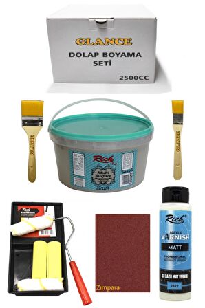 Rich 2500cc 3,5kg Multi Surface Granit Dolap Boyama Seti Mobilyaboyama Seti Mat Vernik Tavarulo Set