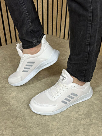 Günlük Erkek Sneaker Fileli Bağcıklı Rahat Esnek Dikiş Detaylı Yürüyüş Spor Ayakkabı 1453