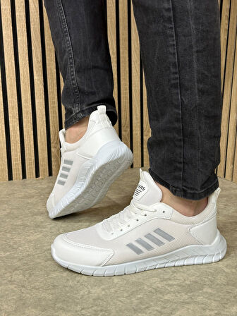 Günlük Erkek Sneaker Fileli Bağcıklı Rahat Esnek Dikiş Detaylı Yürüyüş Spor Ayakkabı 1453
