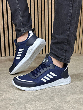 Günlük Erkek Sneaker Fileli Bağcıklı Rahat Esnek Dikiş Detaylı Yürüyüş Spor Ayakkabı 1453