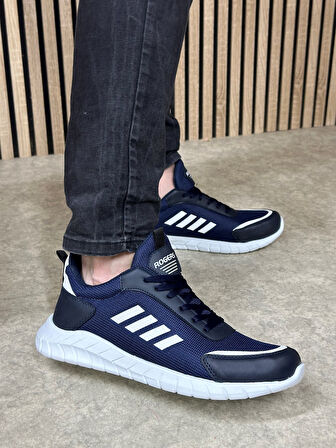 Günlük Erkek Sneaker Fileli Bağcıklı Rahat Esnek Dikiş Detaylı Yürüyüş Spor Ayakkabı 1453