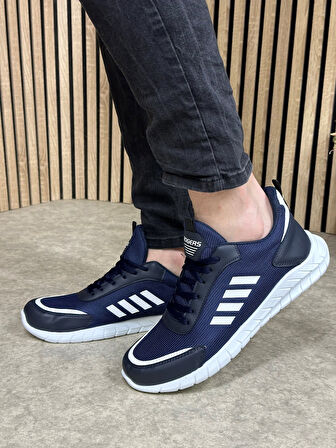 Günlük Erkek Sneaker Fileli Bağcıklı Rahat Esnek Dikiş Detaylı Yürüyüş Spor Ayakkabı 1453