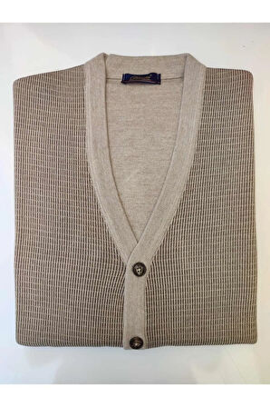 DVT Çelik Örme Akrilik Düğme ve Cep Detaylı Hırka GRİ