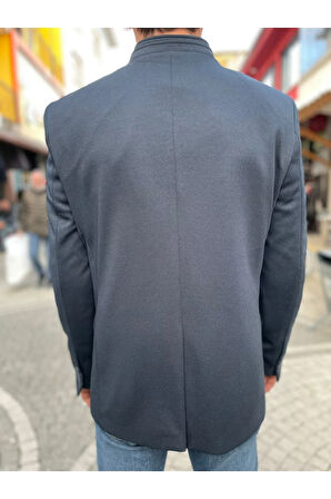 Cep Detaylı Hakim Yaka Sezonluk Slim Fit Ceket Mont