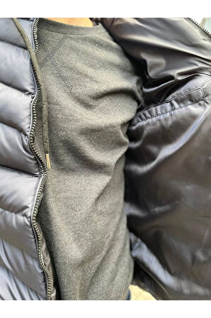 Çıkarılabilir Kapüşonlu Siyah Trend Yelek