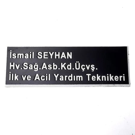 Pleksi Yaka İsimliği - Mıknatıslı - Sağlık Personeli İsimliği