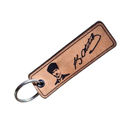 ATATÜRK Deri Anahtarlık  - Arma - Leather Key Holder