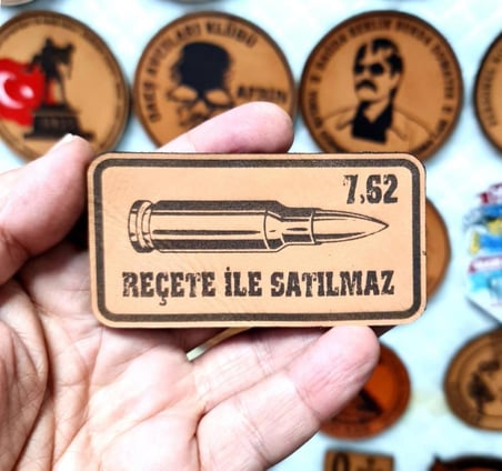 7,62 Reçete İle Satılmaz Deri PEÇ  -Arma - Leather Patch