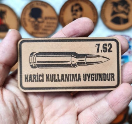 7,62 Harici Kullanıma Uygundur Deri PEÇ  -Arma - Leather Patch