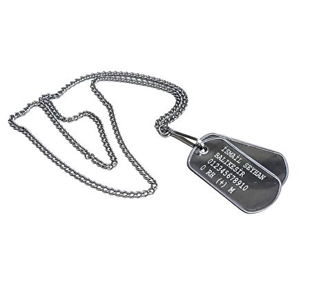 Orjinal Asker Künyesi - Lazer Kazıma - Army Dog tag