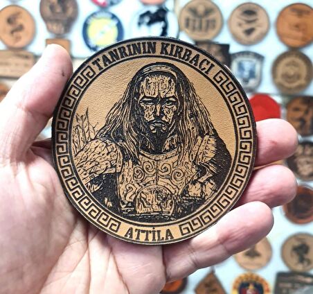 Tanrının Kırbacı Attila - Deri Peç - Arma - Leather Patch