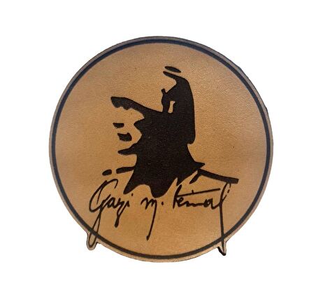 ATATÜRK Gazi Mustafa Kemal İmzalı - Deri Peç - Arma - Leather Patch