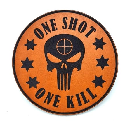 ONE SHOT ONE KILL KESKİN NİŞANCI Deri PEÇ - Arma - Askeri Patch