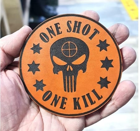 ONE SHOT ONE KILL KESKİN NİŞANCI Deri PEÇ - Arma - Askeri Patch