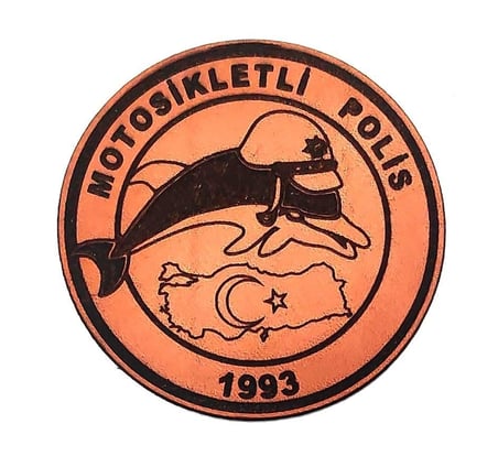 YUNUS MOTOSİKLETLİ POLİS Deri PEÇ- Arma - Patch