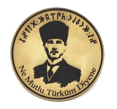 ATATÜRK Deri PEÇ  Ne Mutlu Türküm Diyene- Arma - Askeri Patch