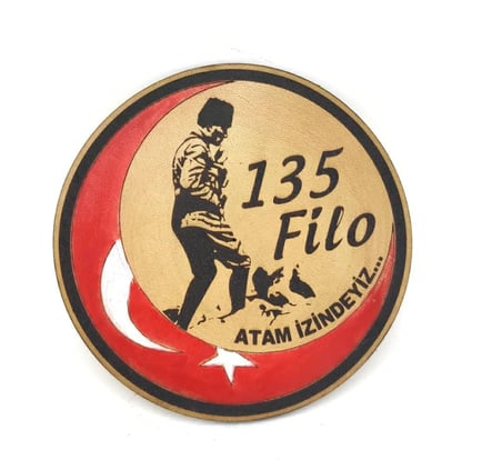 ATATÜRK KOCATEPE 135 filo Deri PEÇ - Arma - Askeri Patch