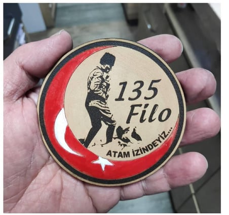 ATATÜRK KOCATEPE 135 filo Deri PEÇ - Arma - Askeri Patch