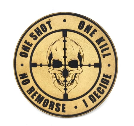 ONE SHOT ONE KILL KESKİN NİŞANCI Deri PEÇ - Arma - Askeri Patch