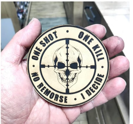 ONE SHOT ONE KILL KESKİN NİŞANCI Deri PEÇ - Arma - Askeri Patch