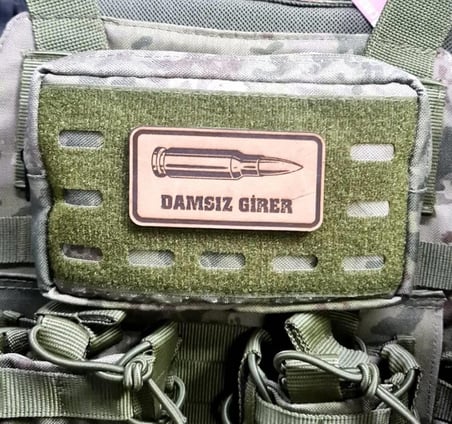 DAMSIZ GİRER - Deri PEÇ - Arma - Askeri Patch