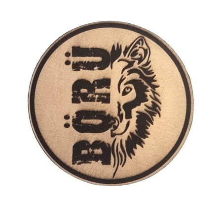 BÖRÜ YAZILI - Deri PEÇ - Arma - Askeri Patch