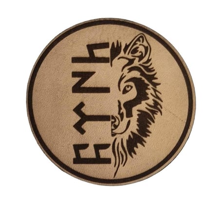 BÖRÜ GÖKTÜRKÇE TÜRK - Deri PEÇ - Arma - Askeri Patch