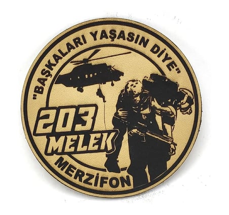 203 MELEK FİLO "BAŞKALARI YAŞASIN DİYE"  Deri PEÇ- Arma - Patch
