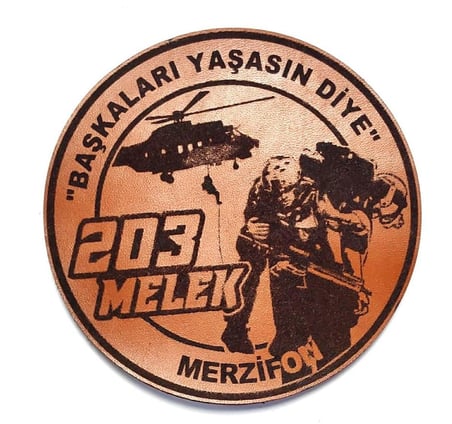 203 MELEK FİLO "BAŞKALARI YAŞASIN DİYE"  Deri PEÇ- Arma - Patch