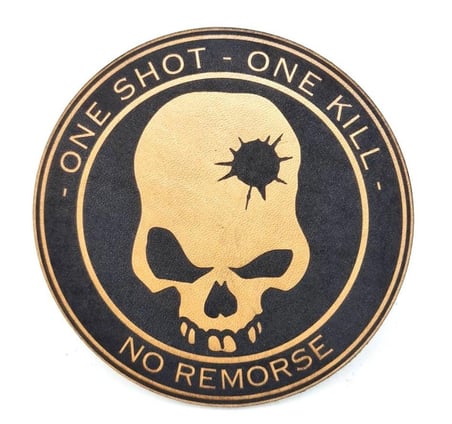 ONE SHOT ONE KILL KESKİN NİŞANCI Deri PEÇ - Arma - Askeri Patch