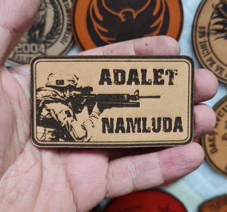 ADALET NAMLUDA Deri PEÇ - Arma - Askeri Patch