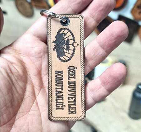 Özel Kuvvetler Komutanlığı Deri Anahtarlık  - Arma - Leather Key Holder