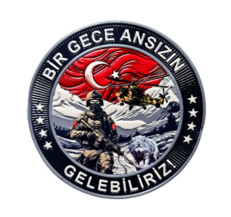 BAYRAK ASKER  PEÇ , BİR GECE ANSIZIN GELEBİLİRİZ - Arma - TPU Patch