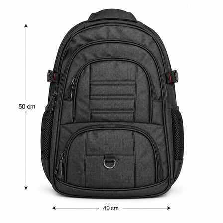 Unisex Siyah 5 Cepli Suya Dayanıklı Sırt Çantası Seyahat Outdoor ve Günlük Kullanım