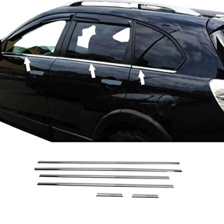 Chevrolet Captiva Uyumlu Cam Çıtası 6 Parça 2006-2018 Paslanmaz Krom