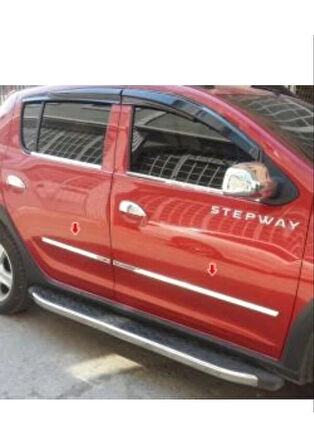 DACİA SANDERO UYUMLU YAN KAPI ÇITASI 4 PARÇA 2013 ÜZERİ PASLANMAZ KROM