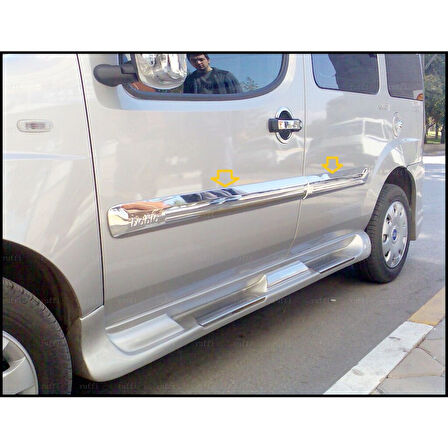 FİAT DOBLO UYUMLU YAN KAPI ÇITASI GENİŞ 4 PARÇA 2006-2010 PASLANMAZ KROM