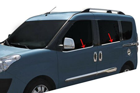 FİAT DOBLO UYUMLU CAM ÇITASI 4 PARÇA 2010-2014 PASLANMAZ KROM