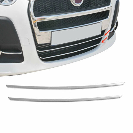 FİAT DOBLO UYUMLU ÖN TAMPON ÇITASI 2 PARÇA 2010-2014 PASLANMAZ KROM